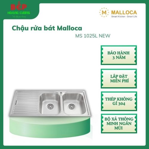 Chậu Rửa Malloca MS 1025L NEW – Bộ Xả Thông Minh – Ngăn Mùi Hiệu Quả – Thép không gỉ 304