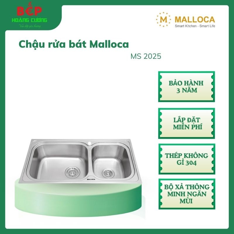 Malloca Chậu rửa chén MS 2025 – inox 304 cao cấp, chống ngưng tụ nước, thiết kế bán thủ công 3 Chậu inox Malloca MS 2025 cao cấp, lắp âm, chống ồn, chống ngưng tụ, tiện lợi sử dụng