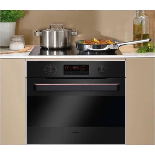 Hafele 535.02.611 – Lò nướng âm tủ kính đen, 3 lớp cách nhiệt, vệ sinh hơi nước, màn hình LCD 8 Lò nướng Hafele 535.02.611