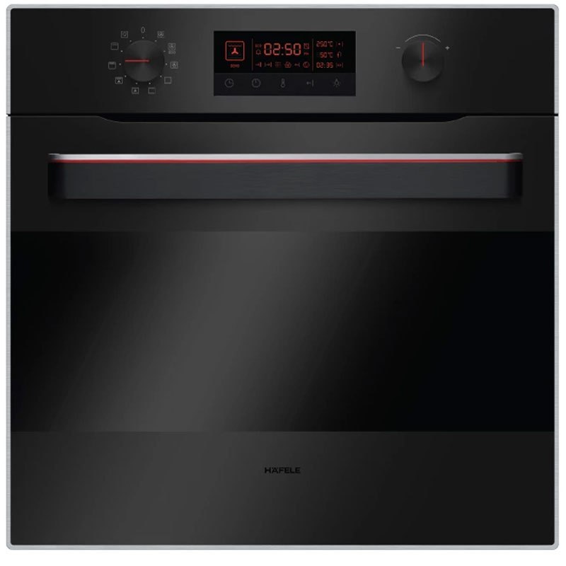 Hafele 535.02.611 – Lò nướng âm tủ kính đen, 3 lớp cách nhiệt, vệ sinh hơi nước, màn hình LCD 4 Lò nướng Hafele 535.02.611
