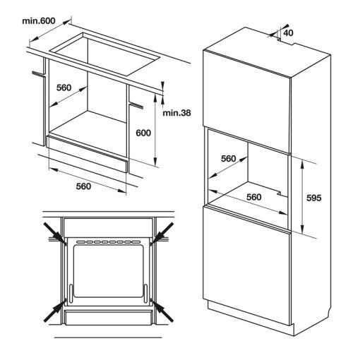 Hafele 535.02.611 – Lò nướng âm tủ kính đen, 3 lớp cách nhiệt, vệ sinh hơi nước, màn hình LCD 9 Lò nướng Hafele 535.02.611