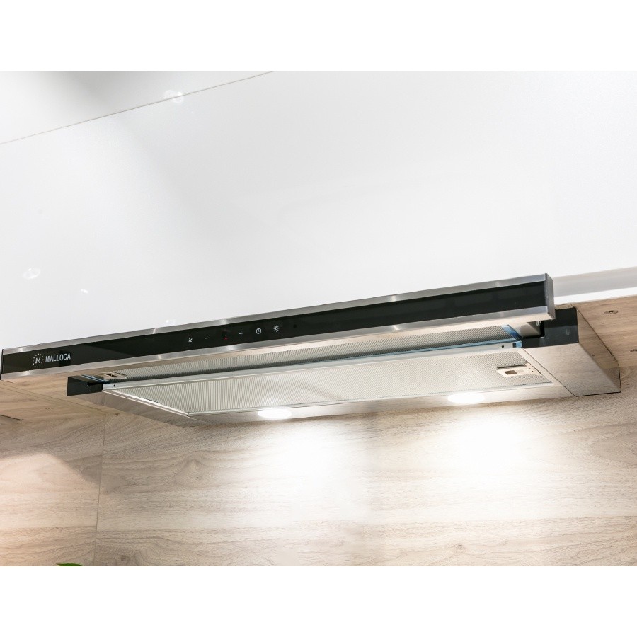 Malloca Máy hút khói, khử mùi âm tủ K1506 TC – kính đen, điều khiển cảm ứng, công suất 220W 5 MALLOCA K1506 TC – Máy hút khói khử mùi âm tủ 220W, công suất 500m³h, điều khiển cảm ứng