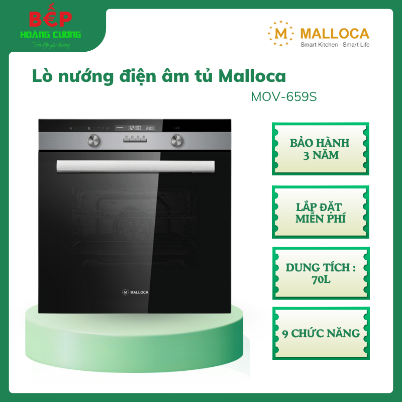 Lò Nướng Điện Âm Malloca MOV-659S – 70L, Hẹn Giờ, 9 Chức Năng, Đèn Halogen, Khóa An Toàn Trẻ Em 3 Lò Nướng Điện Âm Malloca MOV-659S – 70L, Hẹn Giờ, 9 Chức Năng, Đèn Halogen, Khóa An Toàn Trẻ Em
