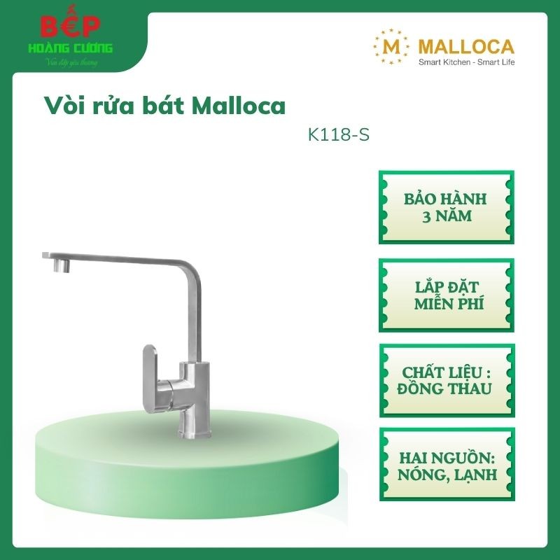 Malloca K118-S – Vòi rửa chén nóng lạnh – Inox 304 cao cấp – Bộ lọc tạo bọt, chống văng nước 3 Malloca K118-S – Vòi rửa chén nóng lạnh – Inox 304 cao cấp – Bộ lọc tạo bọt, chống văng nước