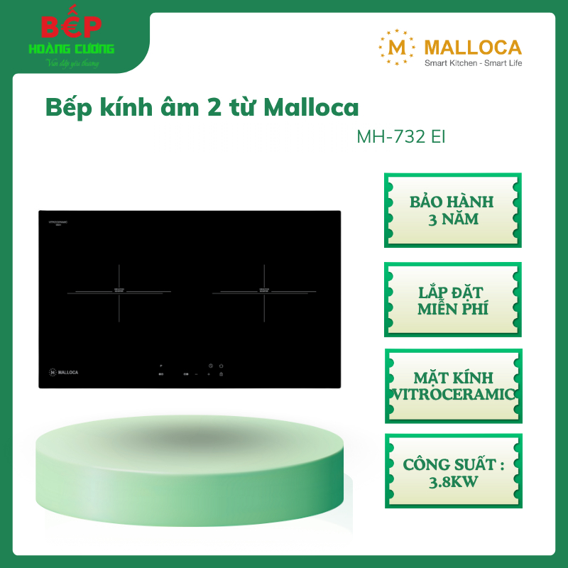 Malloca MH-732 EI – Bếp từ đôi lắp âm – Công suất 3.8kW – Mặt kính Vitroceramic cao cấp 3 Malloca MH-732 EI – Bếp từ đôi lắp âm – Công suất 3.8kW – Mặt kính Vitroceramic cao cấp