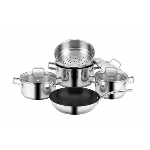 Eurosun MC1702 Harmony Bộ nồi inox 304 - 4 món cao cấp - Đáy 3 lớp dày - Nắp Kính Cường Lực 4 Eurosun MC1702 Harmony Bộ nồi inox 304 - 4 món cao cấp - Đáy 3 lớp dày - Nắp Kính Cường Lực - Ảnh 2