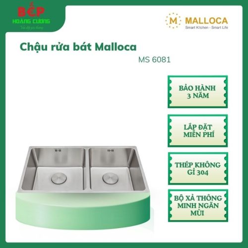 Malloca MS 6081 – Chậu Rửa Bát Inox 304 – Dày 1.0mm – Bền Bỉ, Chống Ồn, Chống Ngưng Tụ