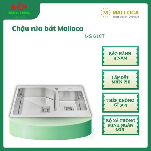 Malloca MS 610T – Chậu Rửa Chén Inox 04 Cao Cấp – Bộ Xả Thông Minh, Ngăn Mùi Hiệu Quả