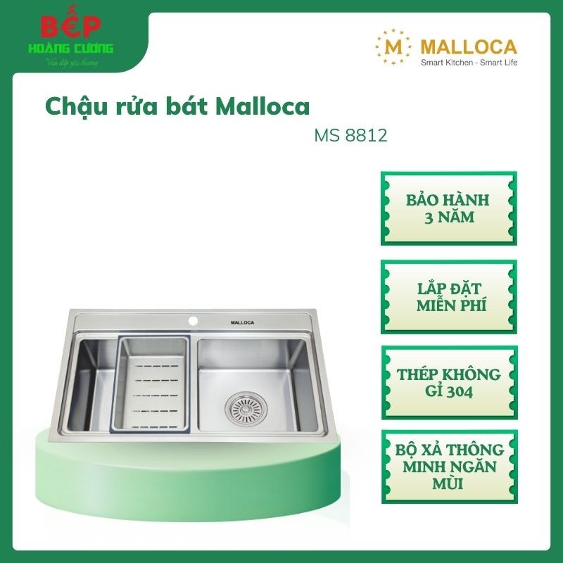 Chậu Rửa Malloca MS 8812 – Bộ Xả Thông Minh Ngăn Mùi – Lắp Âm/Nổi Linh Hoạt Cho Bếp 3 Chậu Rửa Malloca MS 8812 – Bộ Xả Thông Minh Ngăn Mùi – Lắp Âm/Nổi Linh Hoạt Cho Bếp