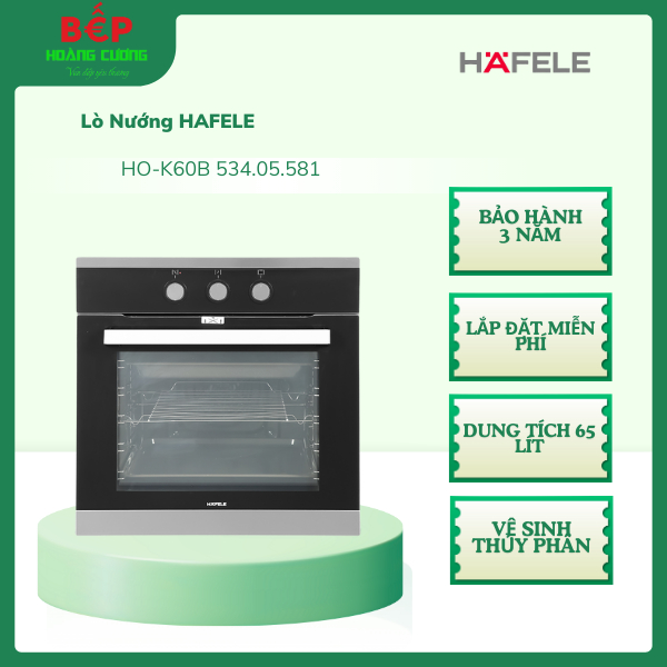 Lò nướng Hafele HO-K60B 534.05.581 – Thiết kế sang trọng, 65L, an toàn với cửa kính 3 lớp 3 Lò nướng Hafele HO-K60B 534.05.581 – Thiết kế sang trọng, 65L, an toàn với cửa kính 3 lớp