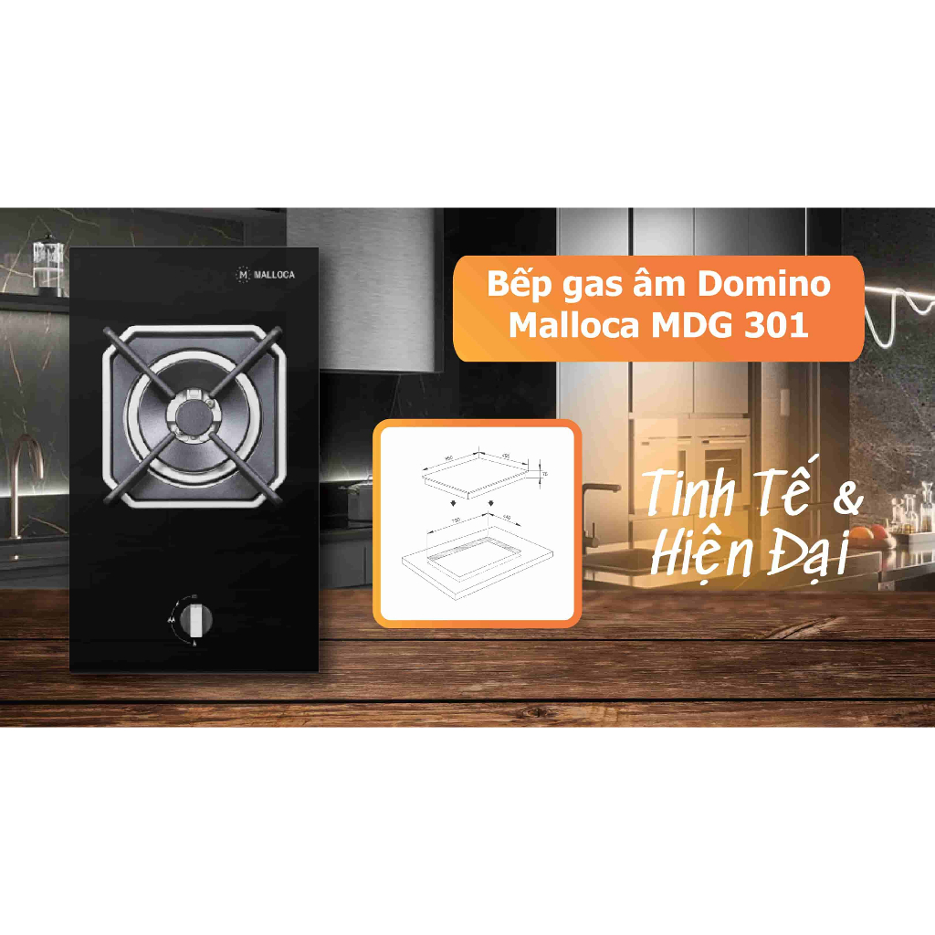 Malloca MDG 301 – Bếp gas âm 1 vùng nấu – Thiết kế Domino – Mặt kính cường lực – Mâm đốt Sabaf - CHB 5 Malloca MDG 301 – Bếp gas âm 1 vùng nấu – Thiết kế Domino – Mặt kính cường lực – Mâm đốt Sabaf - CHB - Ảnh 3