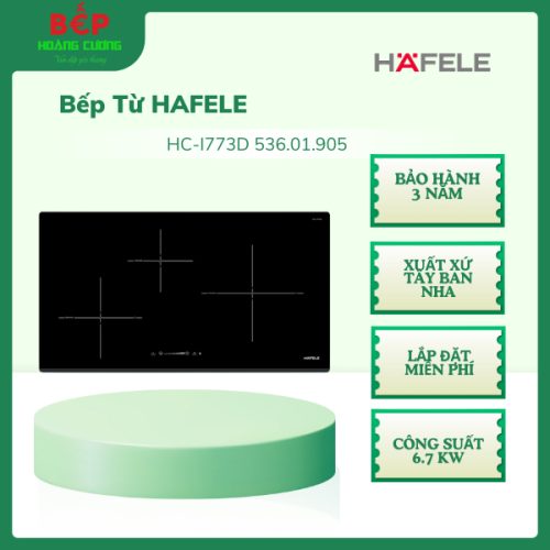 Bếp Từ 3 Vùng Nấu Hafele HC-I773D 536.01.905 – Mặt Kính Schott, Hẹn Giờ 99′, An Toàn Chống Tràn
