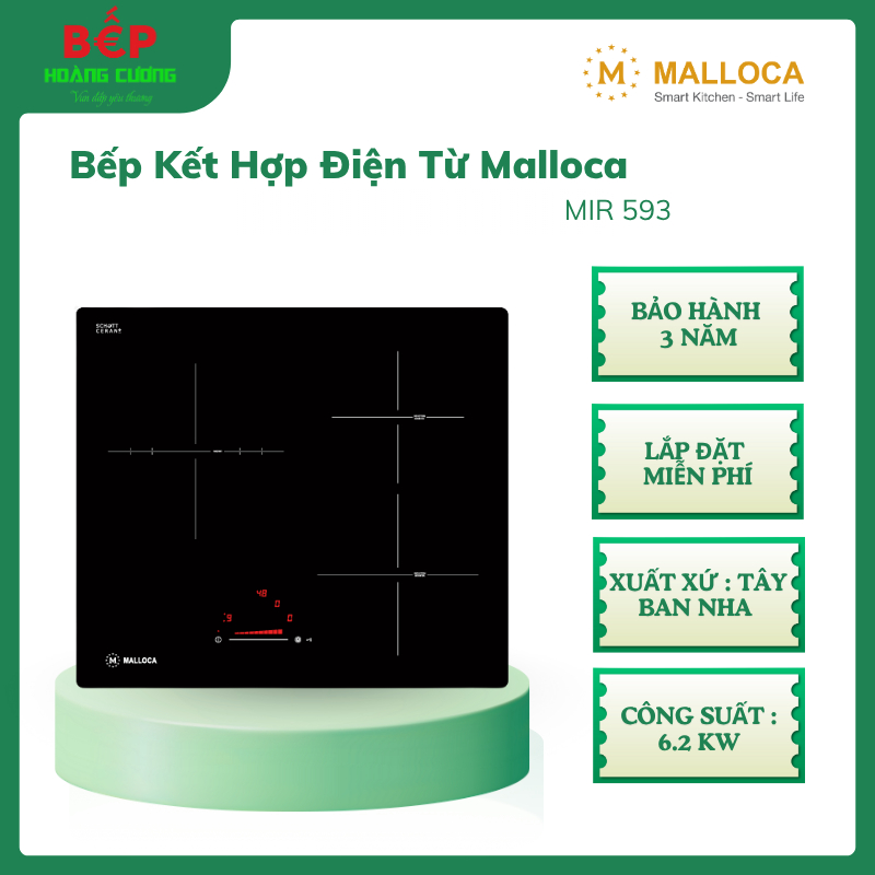Bếp Malloca MIR 593 – Kính âm, kết hợp điện từ 3 vùng nấu, thiết kế sang trọng, điều khiển trượt 3 Bếp Malloca MIR 593 – Kính âm, kết hợp điện từ 3 vùng nấu, thiết kế sang trọng, điều khiển trượt