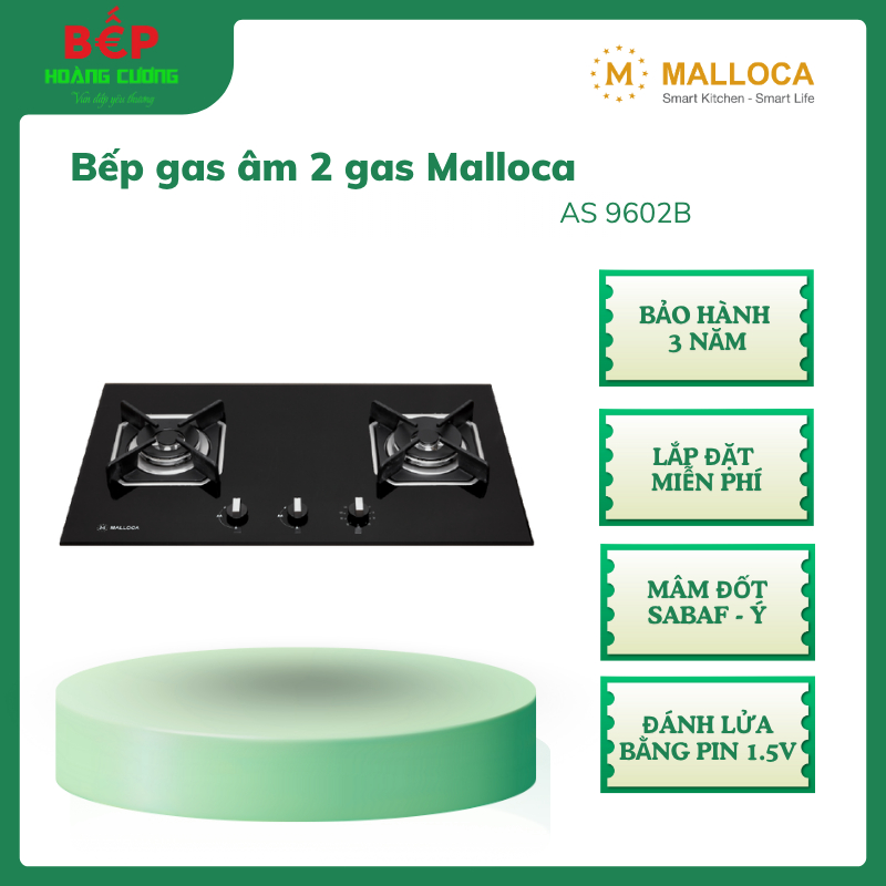 Bếp Gas Âm Malloca AS 9602B – Kiềng Gang Đúc, Kính Đen 8mm, Công Suất 4.6–4.0kW, Linh Kiện Ý 3 Bếp Gas Âm Malloca AS 9602B – Kiềng Gang Đúc, Kính Đen 8mm, Công Suất 4.6–4.0kW, Linh Kiện Ý