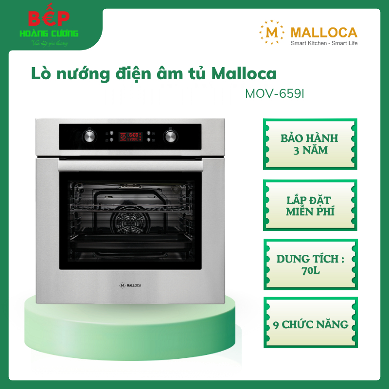 Lò Nướng Âm Tủ 70L Malloca MOV-659I – Hiện Đại, 9 Chức Năng, LCD Hiển Thị, Quạt Tản Nhiệt 3 Lò Nướng Âm Tủ 70L Malloca MOV-659I – Hiện Đại, 9 Chức Năng, LCD Hiển Thị, Quạt Tản Nhiệt