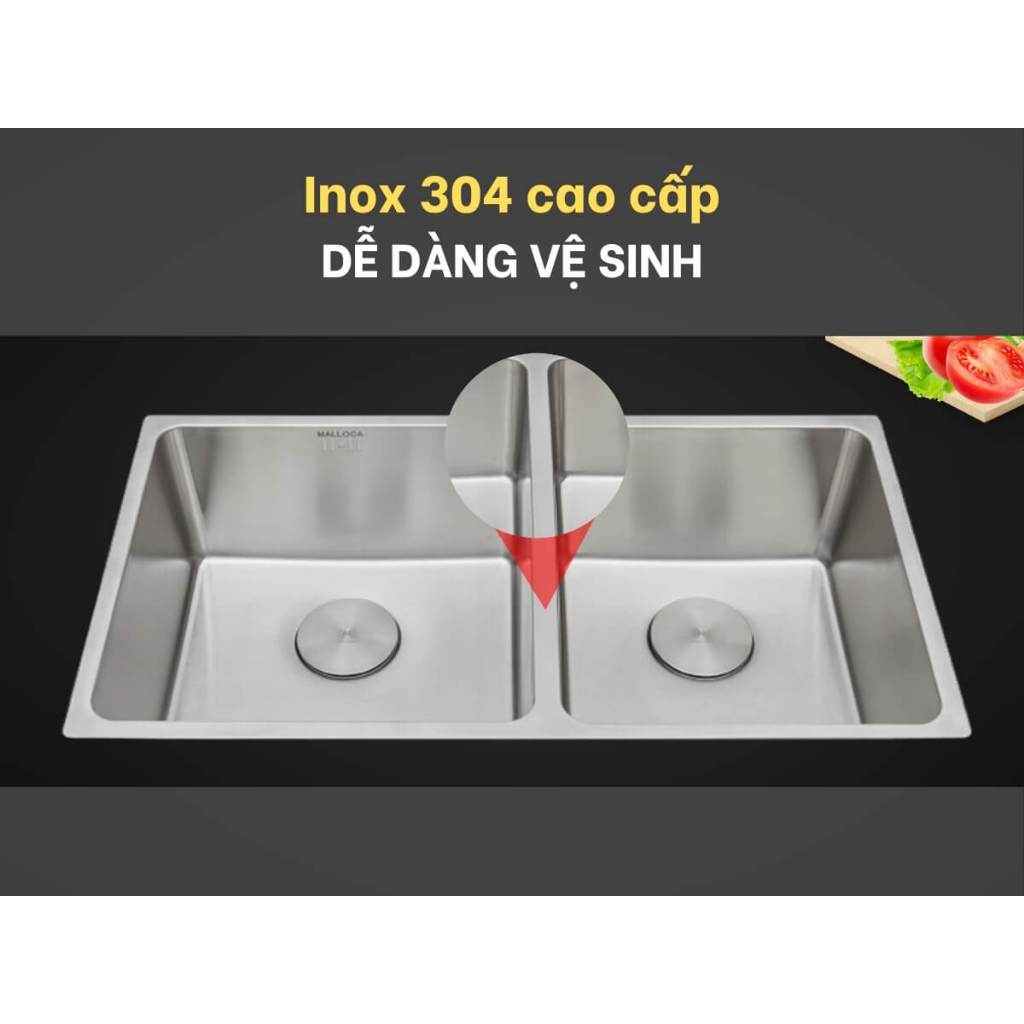 Malloca MS 6081 – Chậu Rửa Bát Inox 304 – Dày 1.0mm – Bền Bỉ, Chống Ồn, Chống Ngưng Tụ 6 Malloca MS 6081 – Chậu Rửa Bát Inox 304 – Dày 1.0mm – Bền Bỉ, Chống Ồn, Chống Ngưng Tụ - Ảnh 4