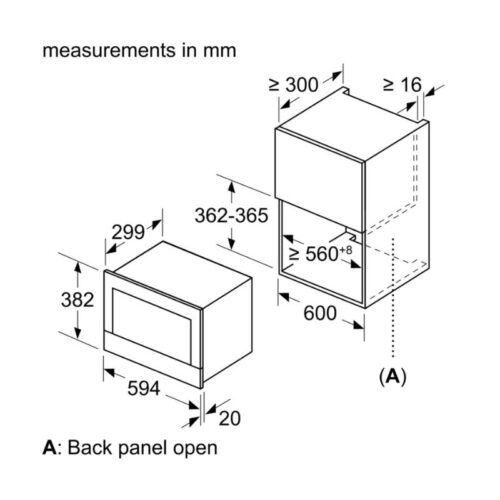 LÒ VI SÓNG ÂM BOSCH BFL523MS0B 20 LÍT 12 Kích thước của Lò vi sóng Bosch Bosch BFL523MS0B