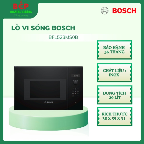 LÒ VI SÓNG ÂM BOSCH BFL523MS0B 20 LÍT 3 LÒ VI SÓNG ÂM BOSCH BFL523MS0B 20 LÍT