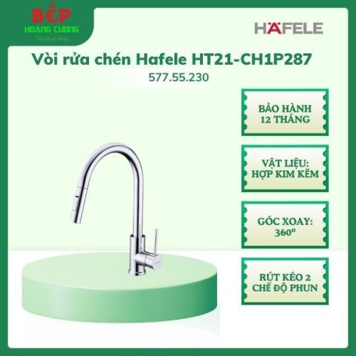 Vòi Rửa Chén Hafele HT21-CH1P287 577.55.230 – Dạng Kéo Rút Linh Hoạt, Nóng Lạnh