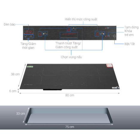 Malloca – Bếp từ MH-03IS, thiết kế cao cấp, mặt kính EuroKera chống xước, điều khiển cảm ứng trượt 6 Malloca – Bếp từ MH-03IS, thiết kế cao cấp, mặt kính EuroKera chống xước, điều khiển cảm ứng trượt - Ảnh 4