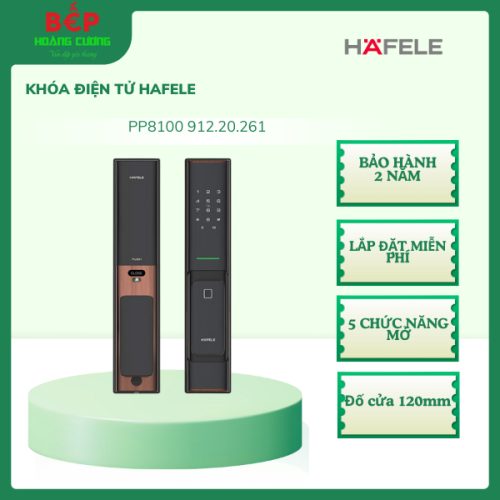 Khóa Điện Tử PP8100 Hafele 912.20.261, Dành cho cửa độ dày 38 - 60mm, Kết nối App