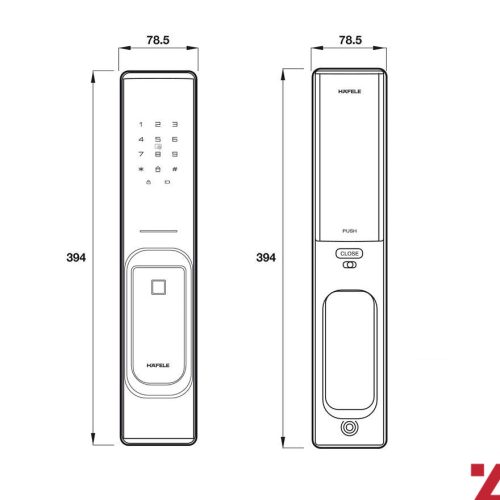 Khóa Điện Tử PP8100 Hafele 912.20.261, Dành cho cửa độ dày 38 - 60mm, Kết nối App 10 vn 11134207 7ras8 mde48dkjpxdr53