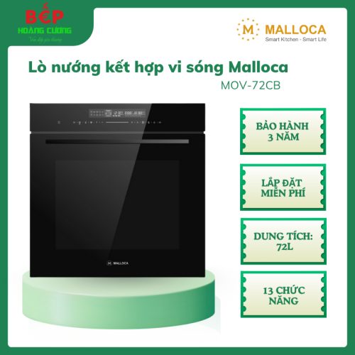 Malloca MOV-72 CB – Lò nướng kết hợp vi sóng âm tủ – Dung tích 72L – 13 chương trình nấu