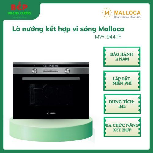 Malloca MW-944TF - Lò Nướng Kết Hợp Vi Sóng – 44L, Mặt Kính Đen, LED Hiển Thị, Thiết Kế Sang Trọng