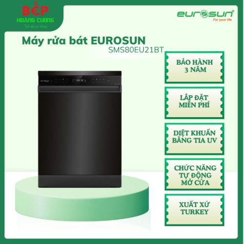 Máy rửa bát âm toàn phần Eurosun SMS80EU21BT Serial 8, 15 bộ, bảo hành 3 năm
