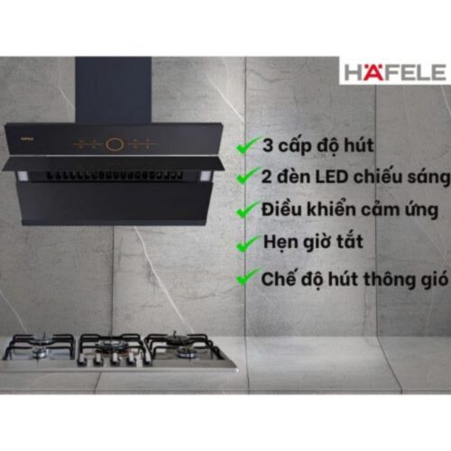 Hafele HC-H902WC Máy Hút Mùi 533.83.655 – Mặt Kính Đen, Cảm Ứng – 3 Mức Hút – Thiết Kế Sang Trọng 12 Ảnh thực tế máy hút mùi Hafele 533.83.655
