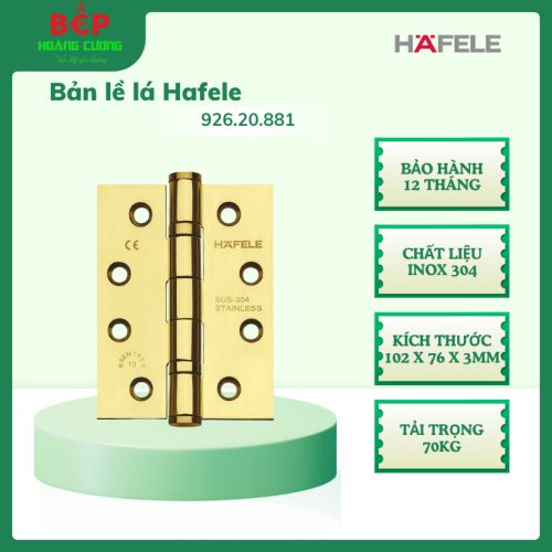 Bản Lề Lá 2 Vòng Bi 70KG HAFELE 926.20.881, Chất Liệu Đồng Thau, Bảo hành 12 tháng