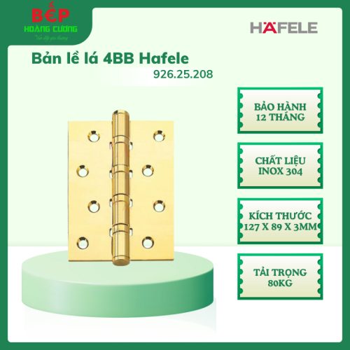 Bản Lề Lá 4 Vòng Bi 80Kg Hafele 926.25.208, Chất Liệu Inox 304, Bảo hành 12 tháng