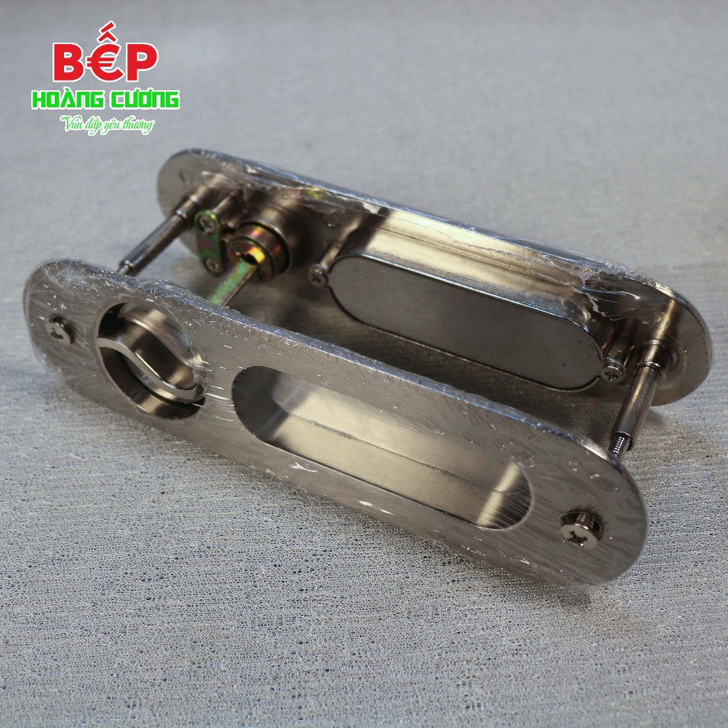 Hafele bộ khóa cửa trượt gỗ 499.65.105 - tay nắm oval bền bỉ, hợp kim kẽm, hoàn thiện niken mờ 5 Bộ Khóa Tay Nắm Cửa Trượt Gỗ Hafele 499.65.105