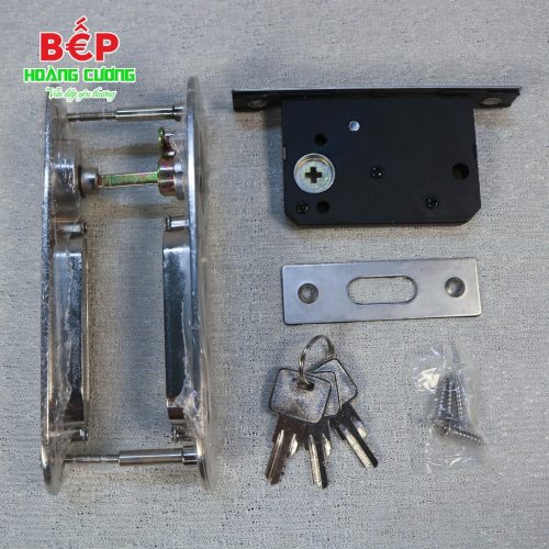 Hafele bộ khóa cửa trượt gỗ 499.65.105 - tay nắm oval bền bỉ, hợp kim kẽm, hoàn thiện niken mờ 10 Bộ Khóa Tay Nắm Cửa Trượt Gỗ Hafele 499.65.105