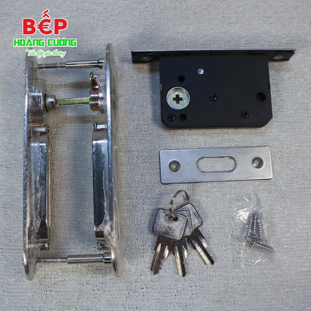 Hafele bộ khóa cửa trượt gỗ 499.65.105 - tay nắm oval bền bỉ, hợp kim kẽm, hoàn thiện niken mờ 6 Bộ Khóa Tay Nắm Cửa Trượt Gỗ Hafele 499.65.105