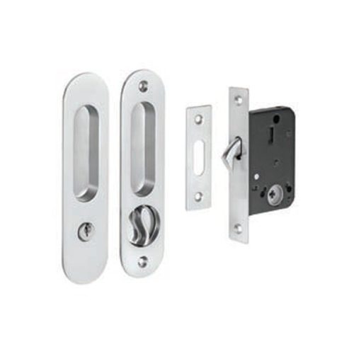 Hafele bộ khóa cửa trượt gỗ 499.65.105 - tay nắm oval bền bỉ, hợp kim kẽm, hoàn thiện niken mờ 7 Bộ Khóa Tay Nắm Cửa Trượt Gỗ Hafele 499.65.105