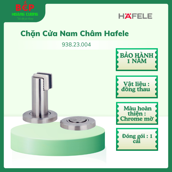 Hafele chặn cửa nam châm 938.23.004 - đồng thau cao cấp, hoàn thiện chrome mờ, giữ cửa cố định 2 Chặn Cửa Nam Châm Hafele 938.23.004