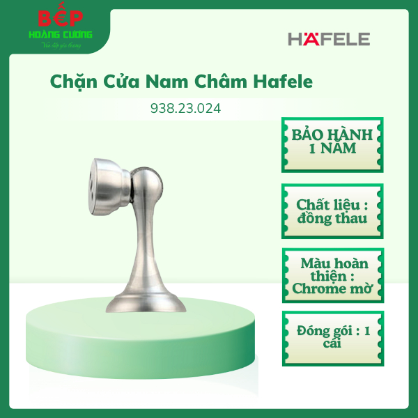 Hafele chặn cửa nam châm 938.23.024 - đồng thau cao cấp, hoàn thiện chrome mờ, giữ cửa cố định 2 Chặn cửa nam châm Hafele 938.23.024