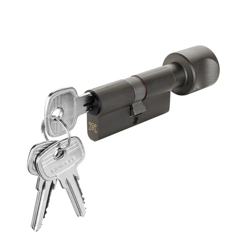 Hafele 916.64.922 ruột khóa 1 đầu vặn 1 đầu chìa, 66mm, vật liệu đồng thau, lắp đặt dễ dàng. 4 Hafele 916.64.922 ruột khóa 1 đầu vặn 1 đầu chìa, đồng thau PVD đen mờ