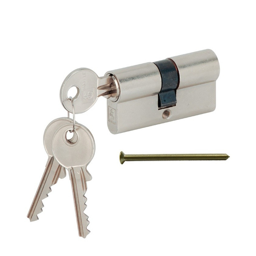 Hafele 916.96.015 ruột khóa cửa chính 71mm, 2 đầu chìa, chất liệu đồng thau chống khoan. 7 Hafele 916.96.015 ruột khóa 2 đầu chìa, dài 71mm, đồng thau cao cấp, bảo vệ cửa tối ưu.