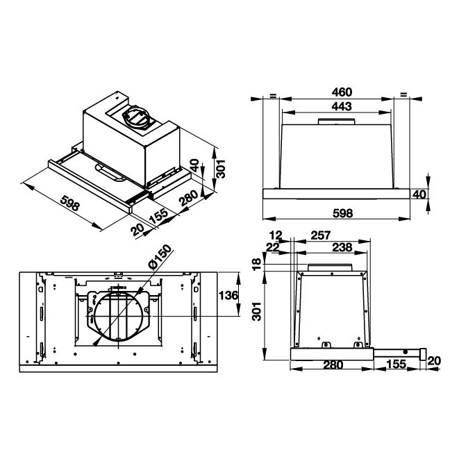 Hafele HH-TG60E 539.81.073 Máy Hút Mùi Âm Tủ 60cm – Hút Khử Hiệu Quả, Tiết Kiệm Điện Năng 6 Hafele HH-TG60E 539.81.073 Máy Hút Mùi Âm Tủ 60cm