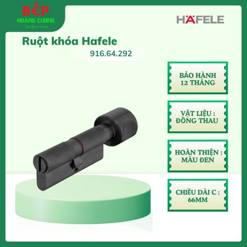 Ruột khóa Hafele 916.64.292 cho cửa nhà vệ sinh, thiết kế đen mờ hiện đại, bền và đẹp.