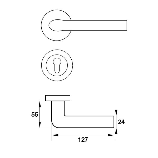 Hafele tay nắm gạt cửa phòng 903.99.991 - inox 304, nắp che, chắc chắn, dễ lắp, hợp nhiều loại cửa 5 Tay Nắm Gạt Có Nắp Che Cửa Phòng Hafele 903.99.991