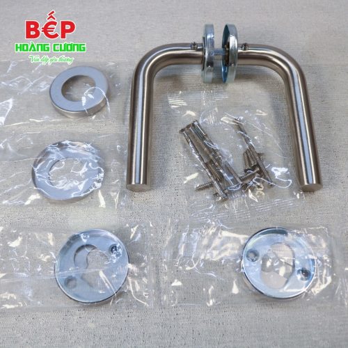 Tay nắm cửa phòng Hafele 903.92.596 - inox 304 mờ, nắp che tiện dụng, chống cháy, sang trọng và bền 12 Tay Nắm Gạt Cửa Phòng Hafele 903.92.596