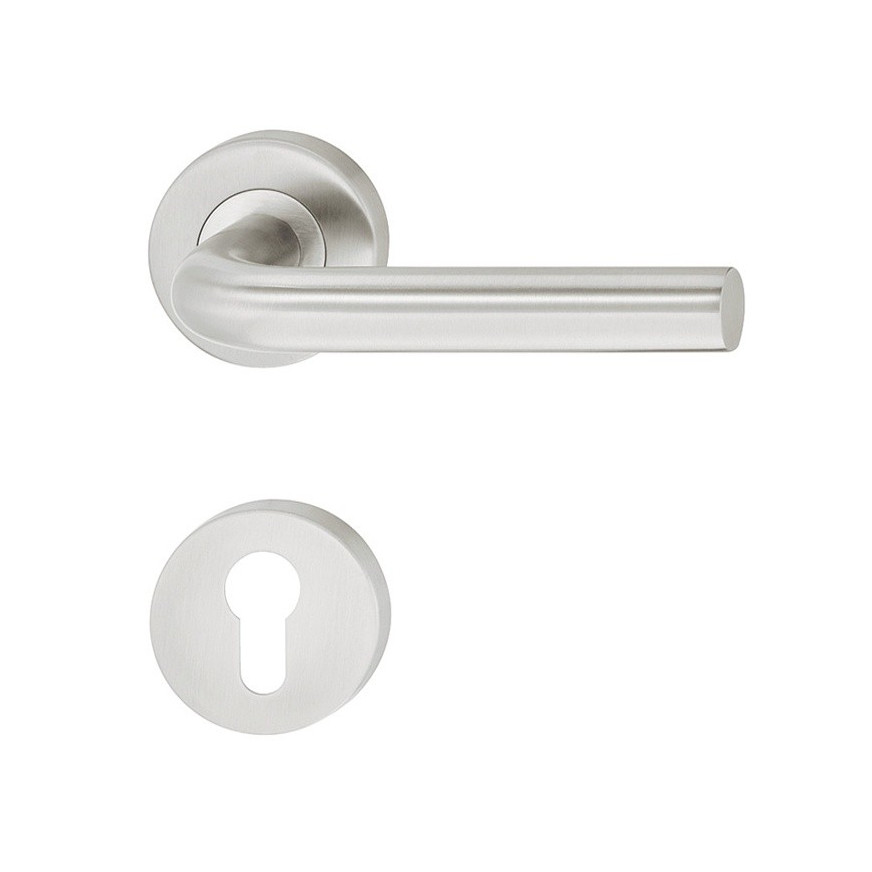 Tay nắm cửa phòng Hafele 903.92.596 - inox 304 mờ, nắp che tiện dụng, chống cháy, sang trọng và bền 4 Tay Nắm Gạt Cửa Phòng Hafele 903.92.596