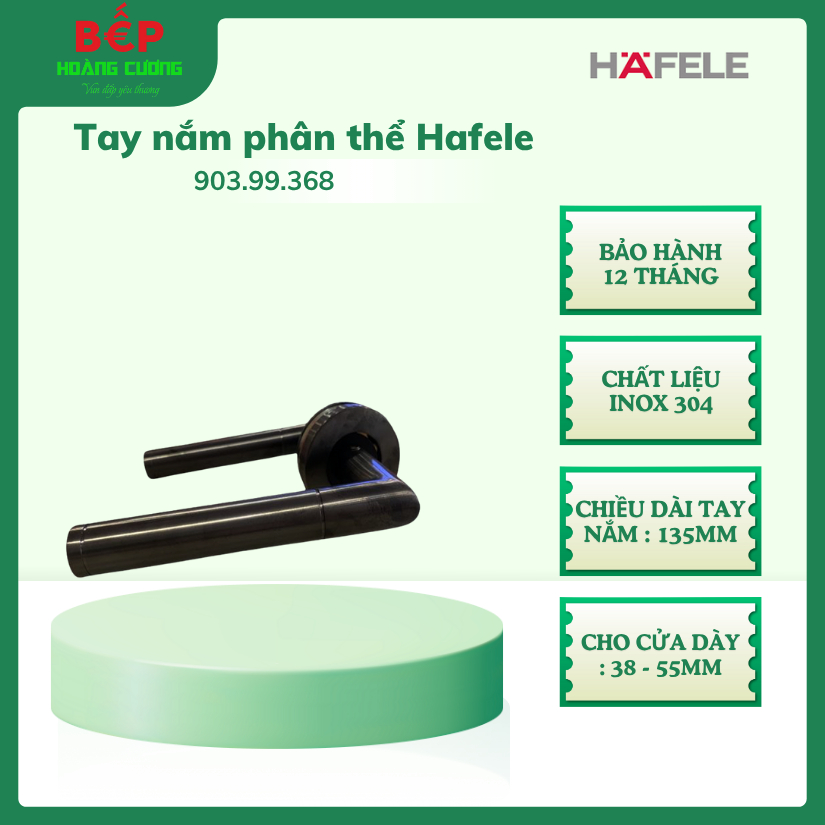 Hafele tay nắm gạt 903.99.368 cửa phòng - kiểu dáng sang trọng, dễ lắp đặt, dùng cho cửa gỗ và thép 3 Tay Nắm Gạt Cửa Phòng Hafele 903.99.368