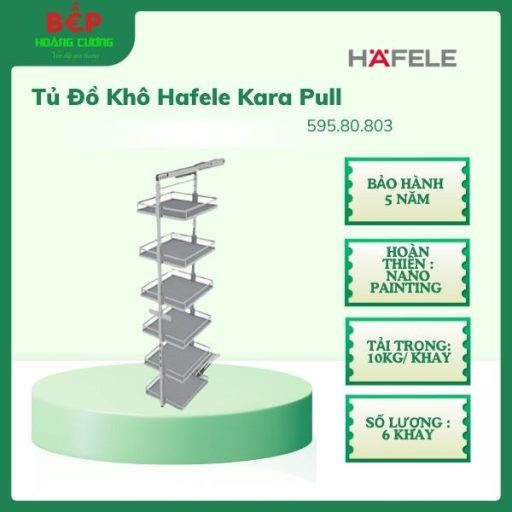 Tủ đồ khô Hafele Kara pull 595.80.803, tủ mở kéo cao 6 tầng, chống trượt, rộng 400mm