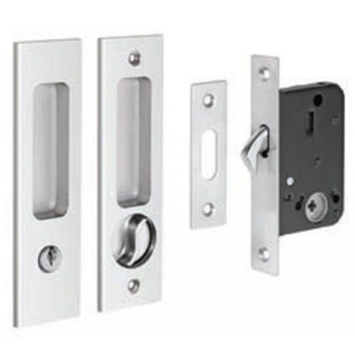 Bộ khóa cửa trượt Hafele 49965107 - tay nắm hình vuông bền bỉ, hợp kim kẽm, hoàn thiện niken mờ 6 Bộ khóa cho cửa trượt Hafele 499.65.107