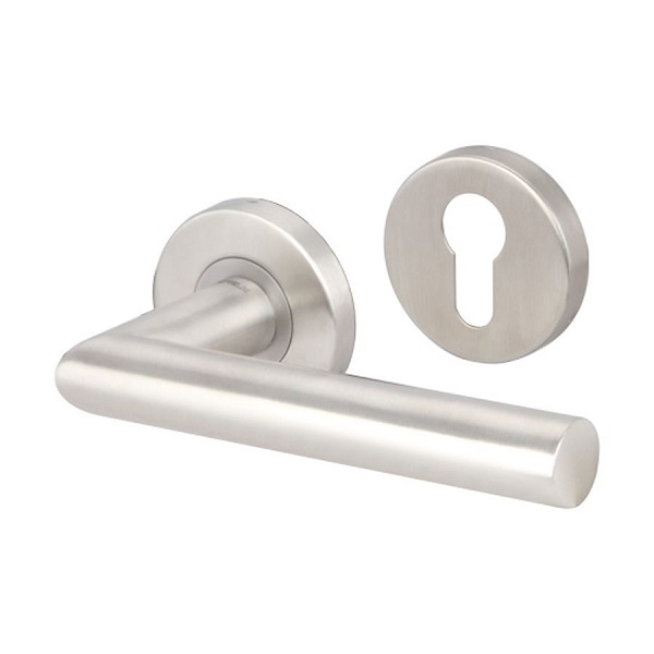 Tay nắm Hafele 903.98.536 cho cửa phòng - inox 316, nắp che, bền chắc, chống ăn mòn 4 Tay nắm gạt cửa phòng Hafele 903.98.536