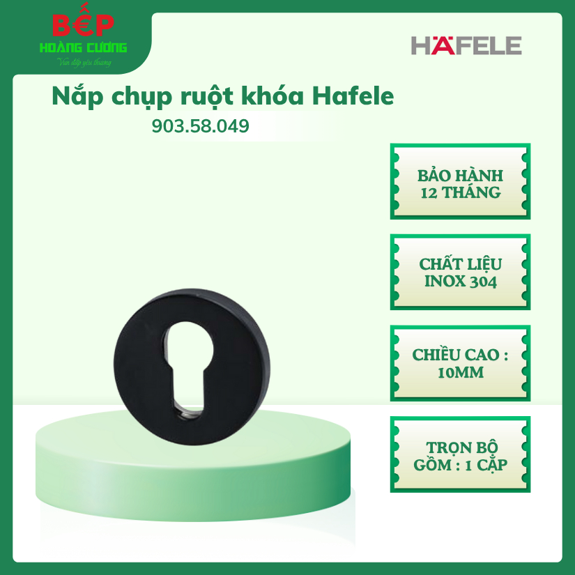 Hafele 903.58.049 - nắp che ruột khóa tròn inox 304 màu đen mờ, hoàn thiện và bảo vệ khóa 3 Hafele 903.58.049 - nắp che ruột khóa tròn inox 304 màu đen mờ, hoàn thiện và bảo vệ khóa